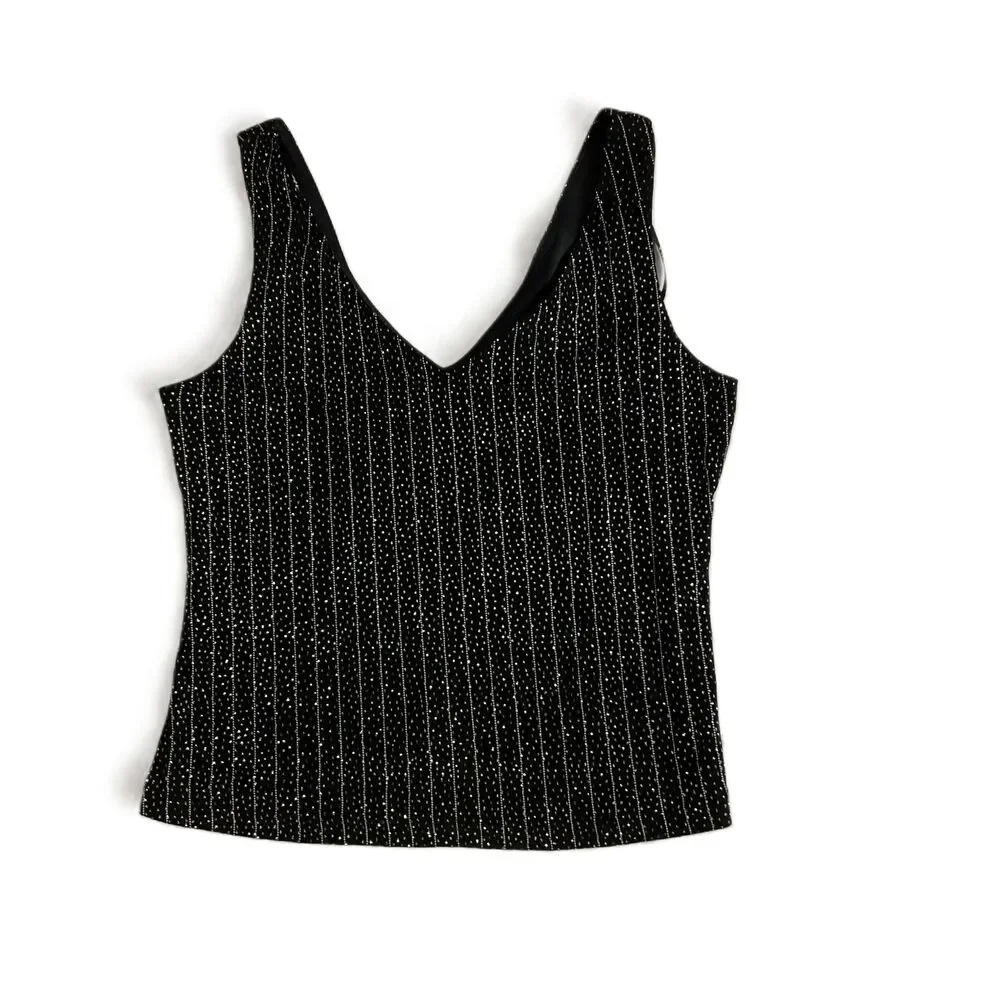 Xscape Striped Sleeveless‎ Vneck Tank Top Large Womens